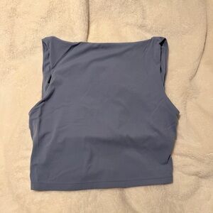 HIGH NECK OPEN BACK CROP TOP